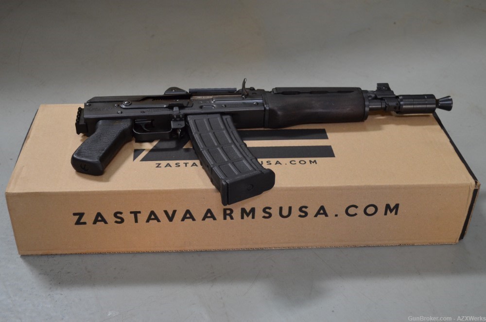 Zastava Arms ZPAP85 5.56 10" PAP85 Pistol w/ Optic & brace rail Dark walnut-img-1