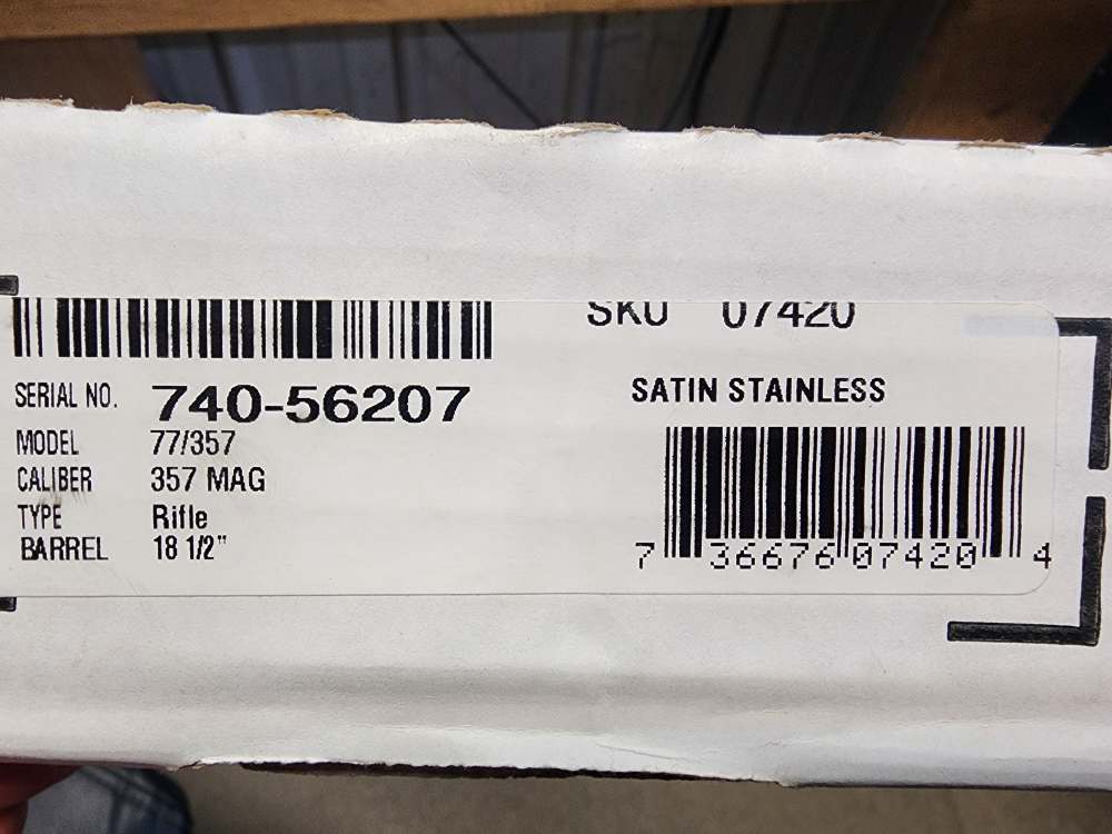 NEW! RUGER 77/357 .357 MAGNUM 18.5 STAINLESS THREADED SS M 77 MAG 357 NIB-img-1