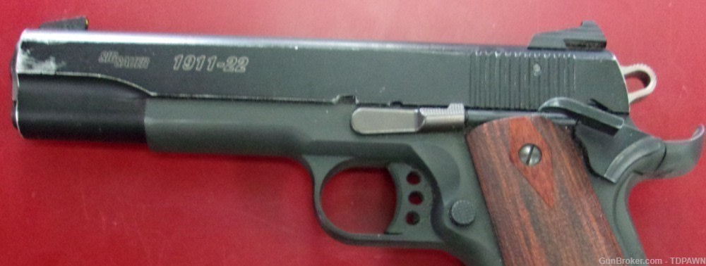 Sig Sauer 1911-22 Pistol 22LR Made in Germany Orig Rosewood Checkered Grips-img-1
