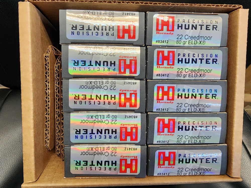 IN STOCK! 200 ROUNDS HORNADY 22 CREEDMOOR PRECISION HUNTER 80 ELD-X 83412-img-2