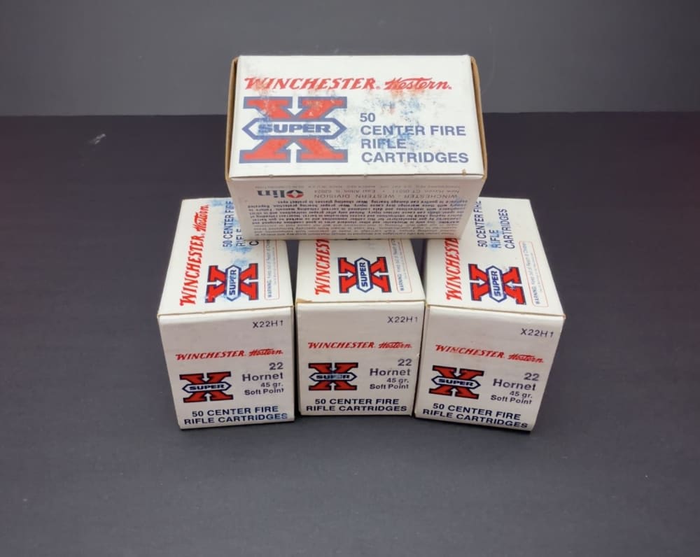 VINTAGE Winchester Western Super-X .22 Hornet Soft Point 45 Grain - 200rds-img-0