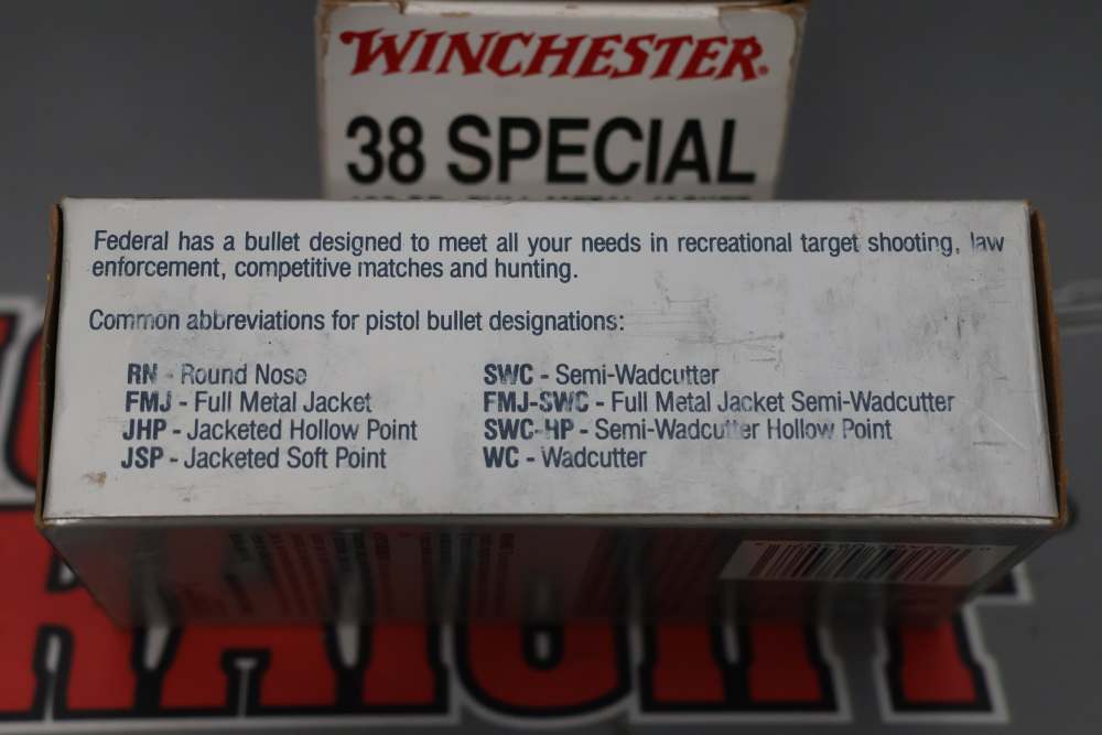 Mixed Lot O' 200rds of .38SPL FMJ & HP Ammo - Win., Federal & PMC -img-9