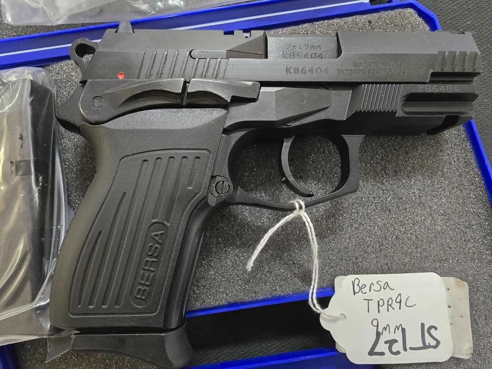 Bersa TPR9C 9mm Luger Pistol – Compact DA/SA, Matte Black, Ambidextrous-img-0