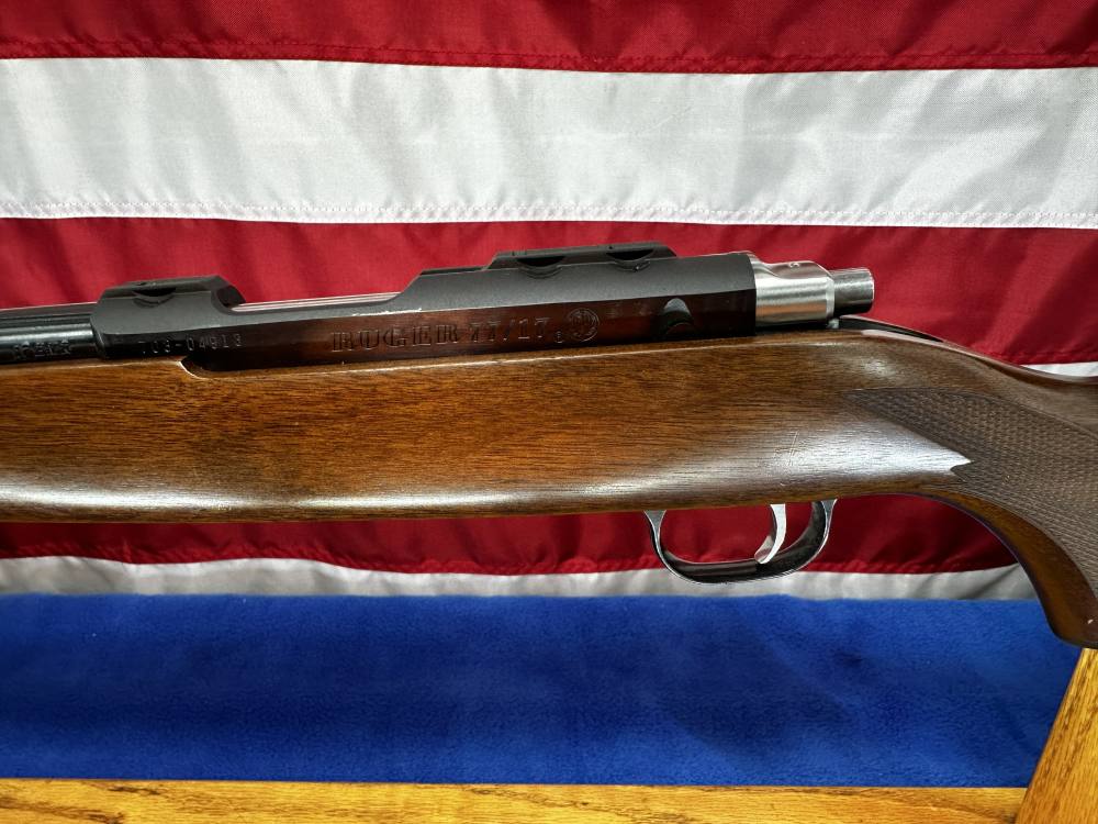 2004 Ruger M77/17 .17 HMR Walnut Stock Blued Barrel-img-3