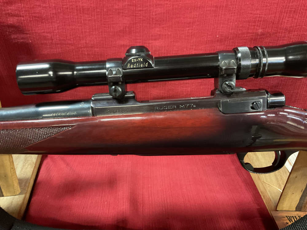 Ruger M77 Tang Safety 338 Win Mag W/ Redfield-img-1