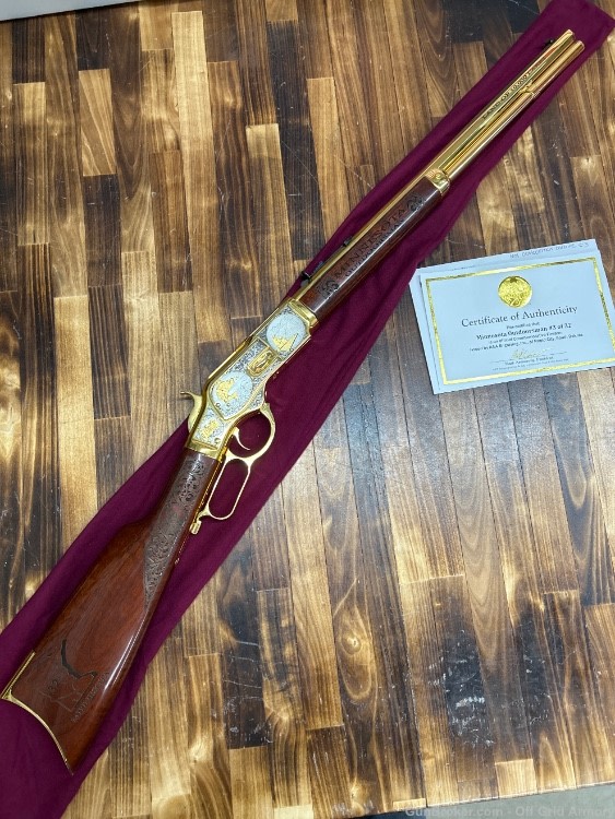 MN OUTDOORSMAN #3 of 32 UBERTI 1873 45 COLT 100% GOLD PLATED!-img-1