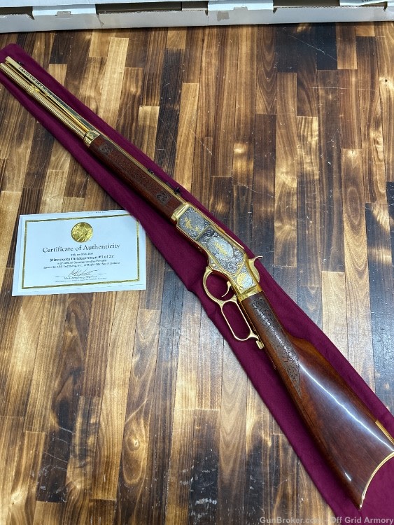 MN OUTDOORSMAN #3 of 32 UBERTI 1873 45 COLT 100% GOLD PLATED!-img-9