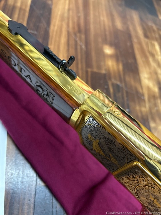 MN OUTDOORSMAN #3 of 32 UBERTI 1873 45 COLT 100% GOLD PLATED!-img-26