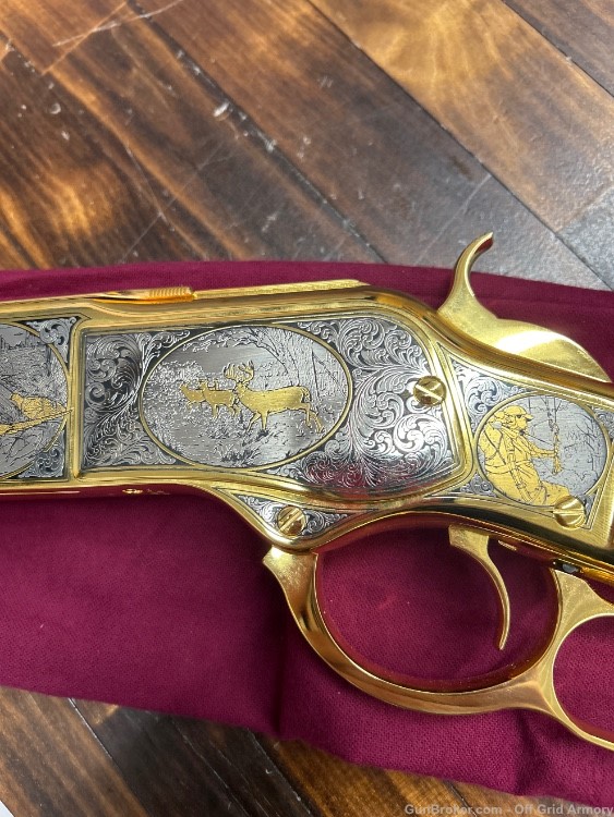 MN OUTDOORSMAN #3 of 32 UBERTI 1873 45 COLT 100% GOLD PLATED!-img-14
