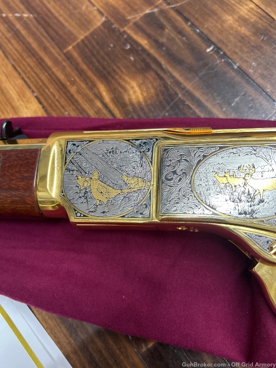 MN OUTDOORSMAN #3 of 32 UBERTI 1873 45 COLT 100% GOLD PLATED!-img-15