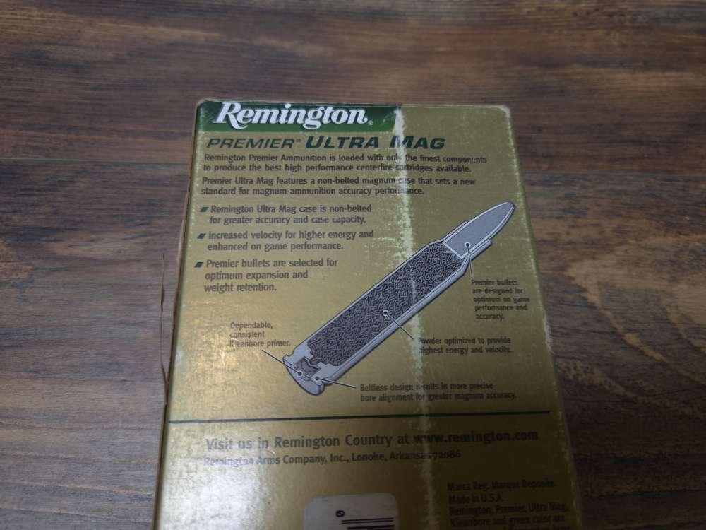 20 Rds Remington Premier 375 Rem Ultra Mag 270 Gr Hornday SP Ammunition-img-2