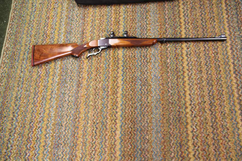 Ruger Number 1 No. 1 338 Win Mag Nice Wood Grain Red Pad -img-0