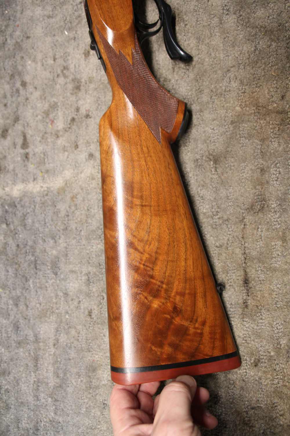 Ruger Number 1 No. 1 338 Win Mag Nice Wood Grain Red Pad -img-1