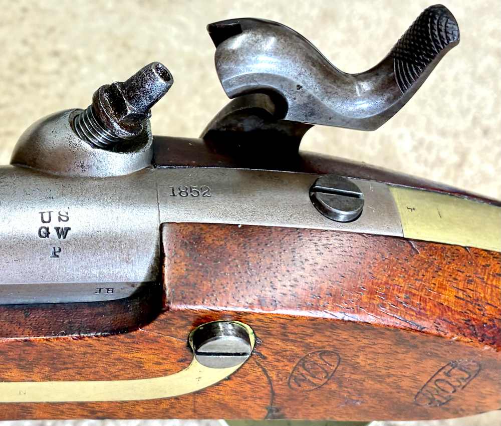 J  US 1842 H.ASTON 1852 .54 Cavalry Pistol Match Exc near New-img-12