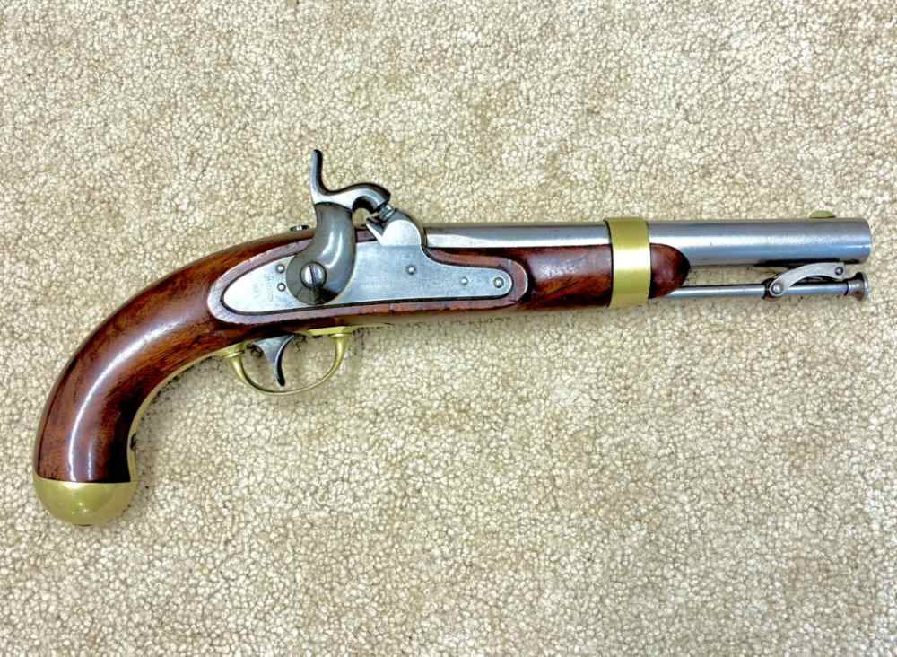 J  US 1842 H.ASTON 1852 .54 Cavalry Pistol Match Exc near New-img-0
