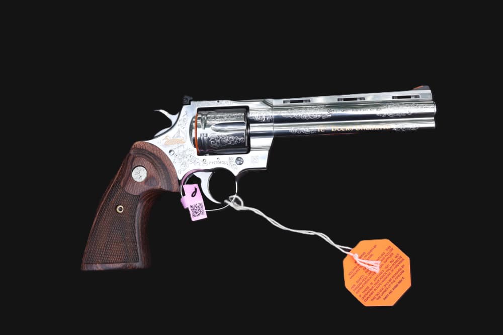 Colt Python Stainless Engraved DU .357 Magnum 6" - As New in Box-img-0