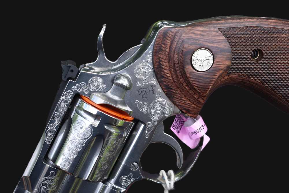 Colt Python Stainless Engraved DU .357 Magnum 6" - As New in Box-img-6