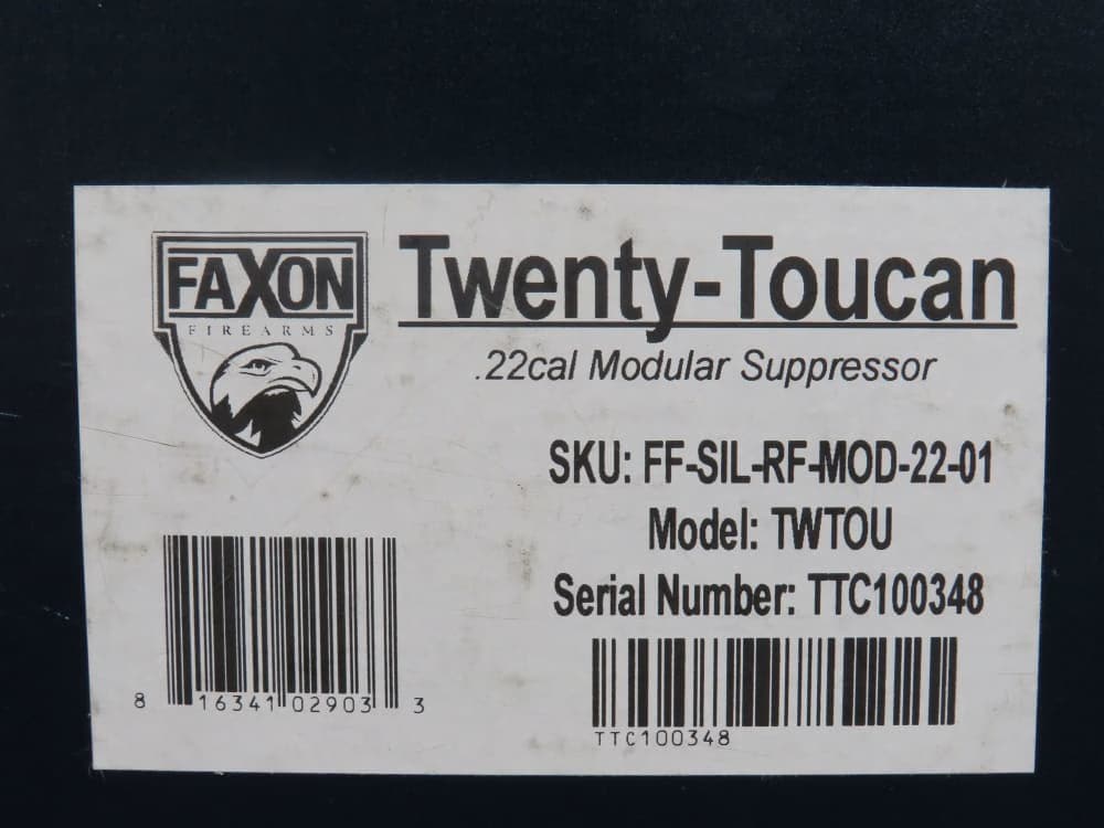 FAXON FIREARMS TWENTY-TOUCAN FDE .22 CAL MODULAR SILENCER NEW-IN-BOX!-img-11