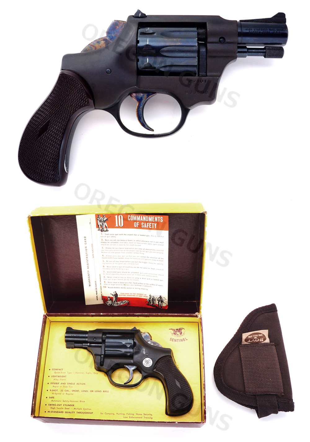 HI-STANDARD SENTINEL SNUB R-101 BLUE .22 LR REVOLVER MFG 1957 C&R OK-img-1