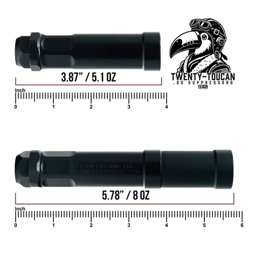 FAXON FIREARMS TWENTY-TOUCAN .22 CAL MODULAR SILENCER NEW-IN-BOX PENNY!-img-12