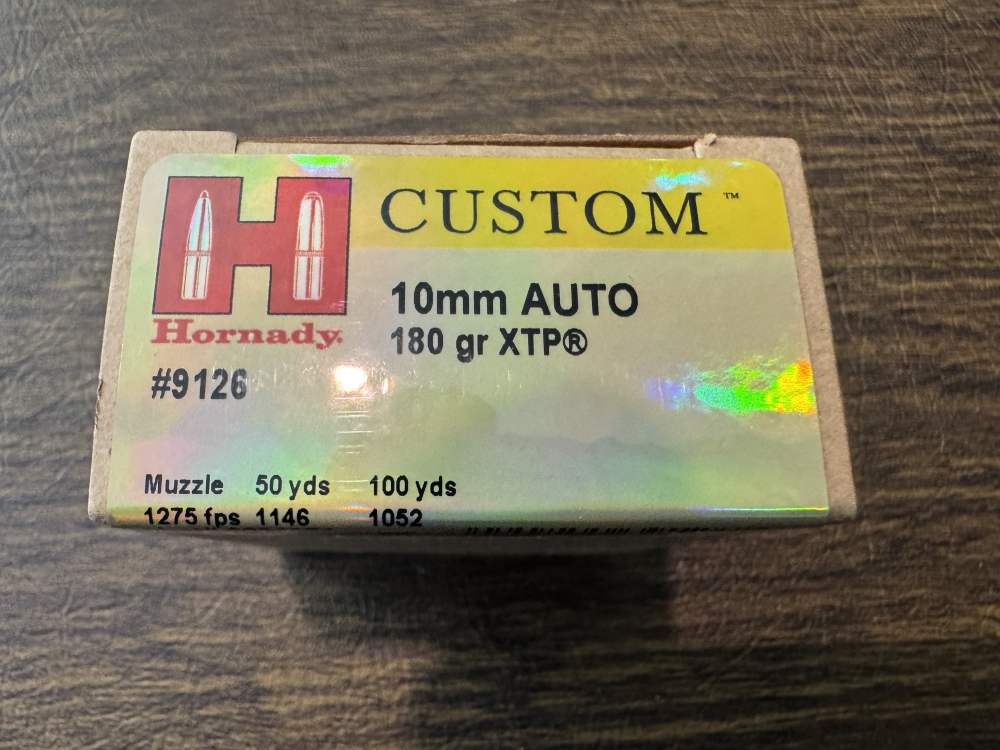Hornady 9126 Custom 10mmAuto 180gr XTP HP 20 Per Box (100 rds)-img-1