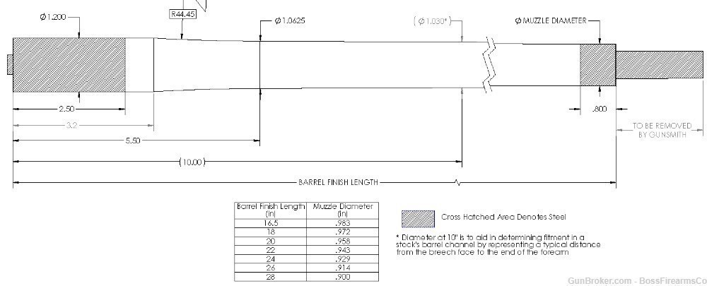 Proof Research 22" .264 Carbon-Fiber Sendero Barrel Blank 1.2" Shank 105511-img-1