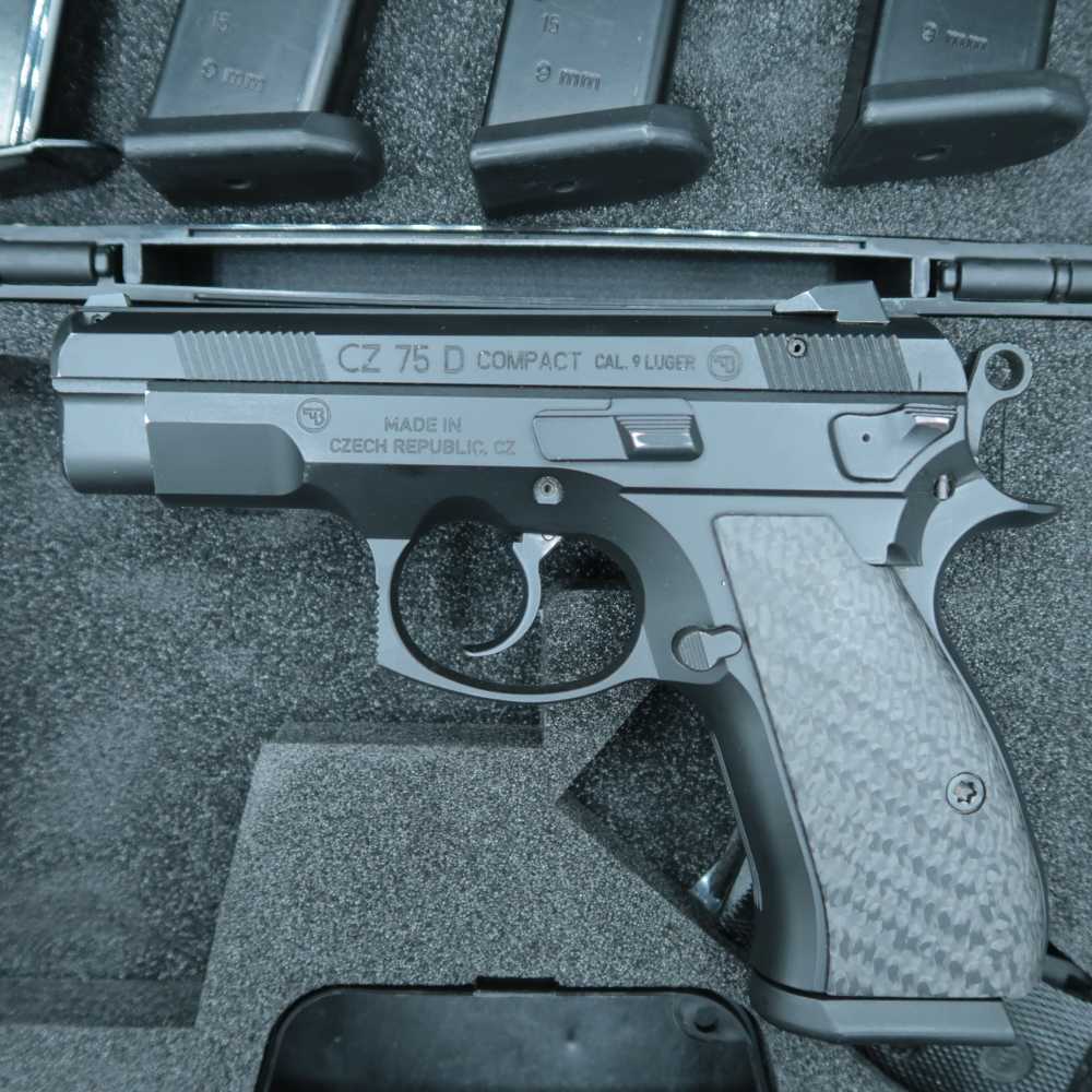 CZ75D PCR Compact 9mm Pistol DA/SA 3.75" LOK Grips 5 MAGS -img-1