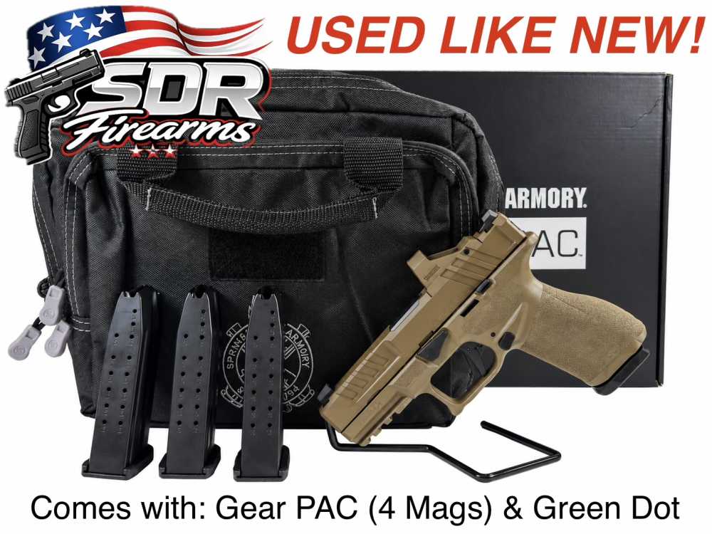 LIKE NEW! Springfield Echelon FDE 4.0C GEAR PAC w/ 4 Mags, Green Dot, Bag-img-0