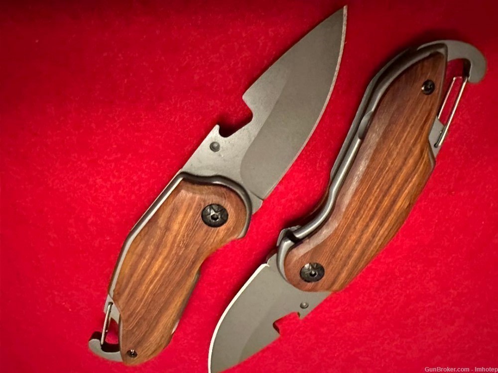 Buck Pocket Knife Wooden Grips -img-3