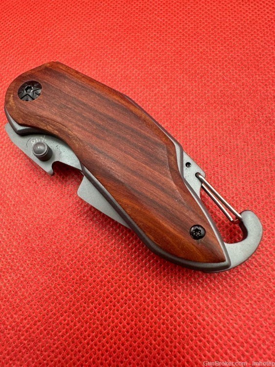 Buck Pocket Knife Wooden Grips -img-2