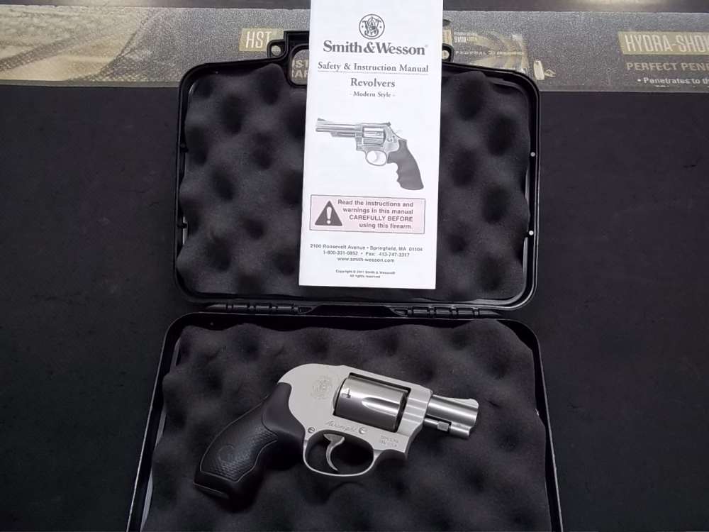 SMITH AND WESSON 638-3 AIRWEIGHT LIKE NEW 38+P ESTATE GUN -img-0
