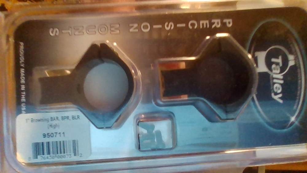 TALLEY PRECISION MOUNTS RING COMBO 1" HIGH BROWNING BAR BPR BLR -img-0