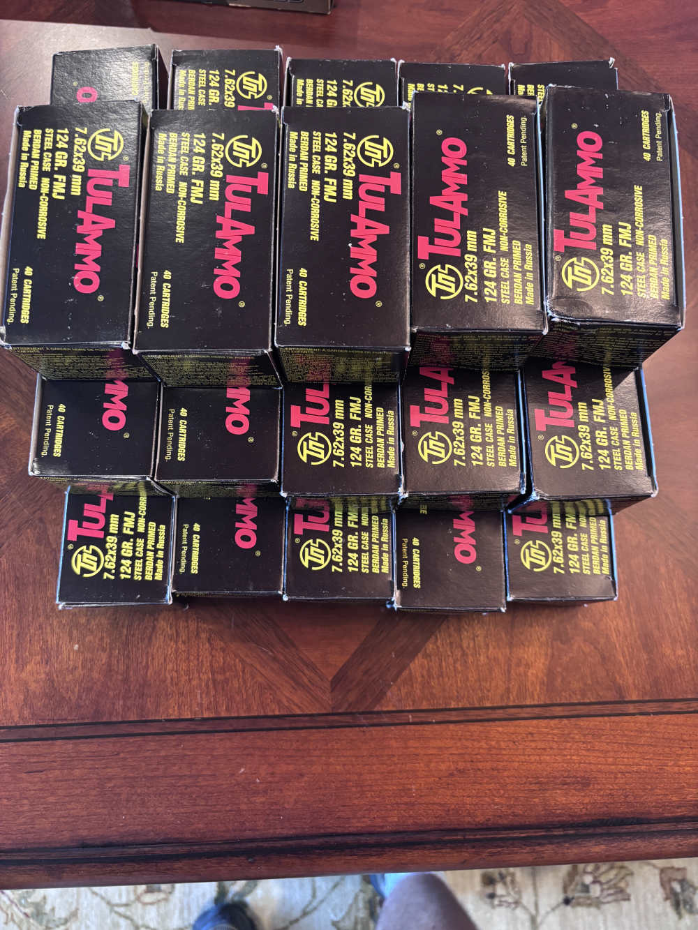 TulAmmo 7.62x39 500 Rounds Ammo 124 GR FMJ Steel Case Made in Russia-img-0