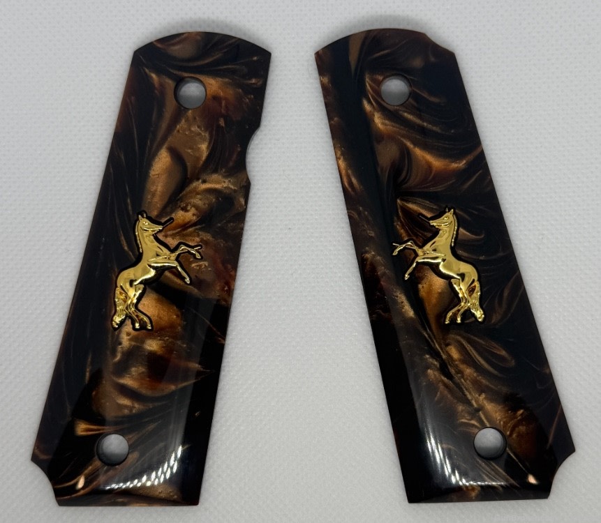 COLT 1911 BROWN AND GOLD GRIPS !NEW!-img-1