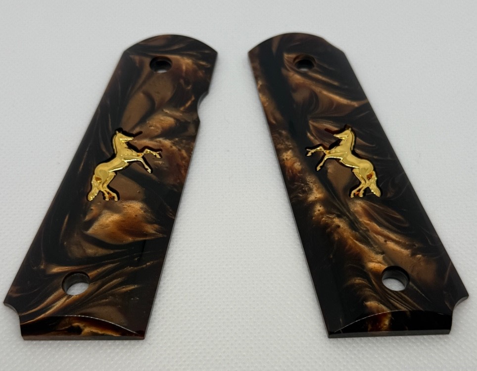 COLT 1911 BROWN AND GOLD GRIPS !NEW!-img-0