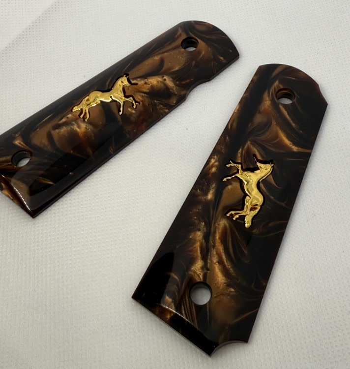 COLT 1911 BROWN AND GOLD GRIPS !NEW!-img-2