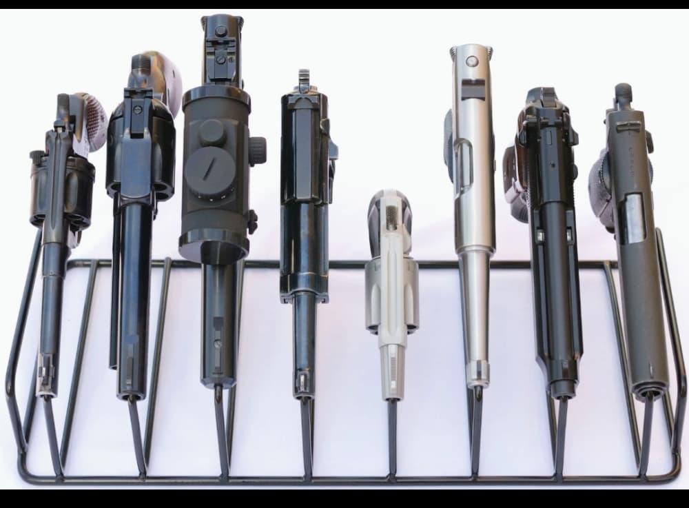Powder Coated Black 8 Gun Handgun Storage Rack - Welded Steel Pistol Stand-img-5