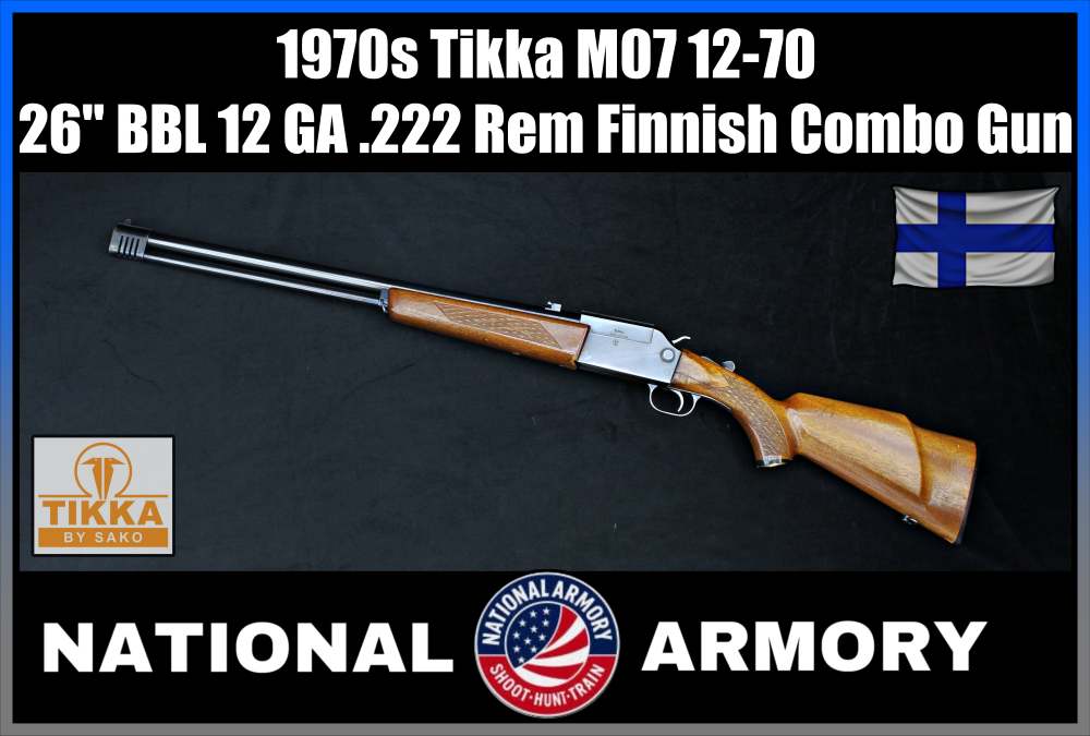 1970s Sako Type Tikka 12-70 12 GA .222 Rem Over/Under Combo Gun-img-0