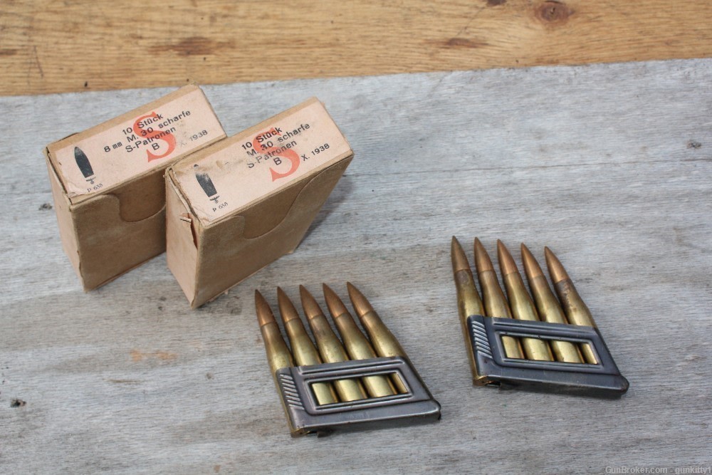 30rds 8x56r 1938 Austrian Mannlicher "S" Patrone on Stripper Clips -img-0