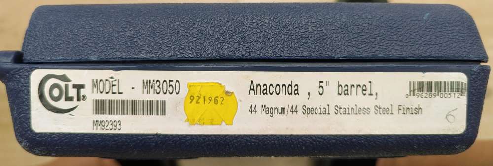 Colt 5" Anaconda .44 Magnum Original Blue Case for Serial # MM92393-img-0