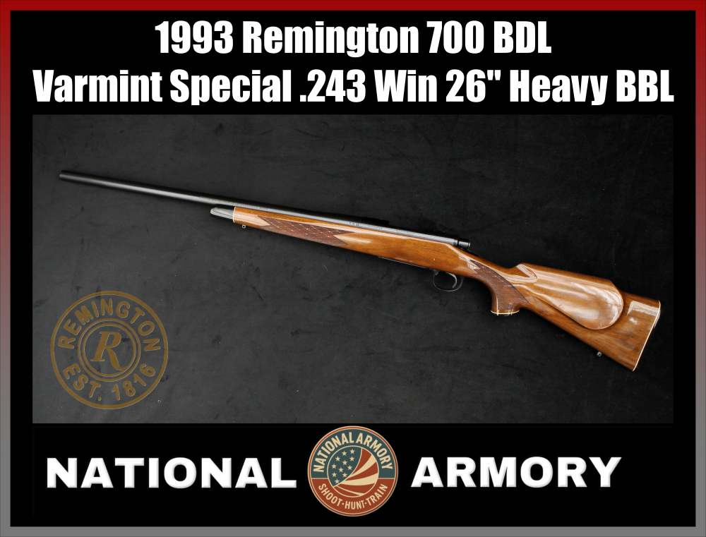 1993 Remington 700 BDL Varmint Special .243 Win 26" Heavy Barrel-img-0