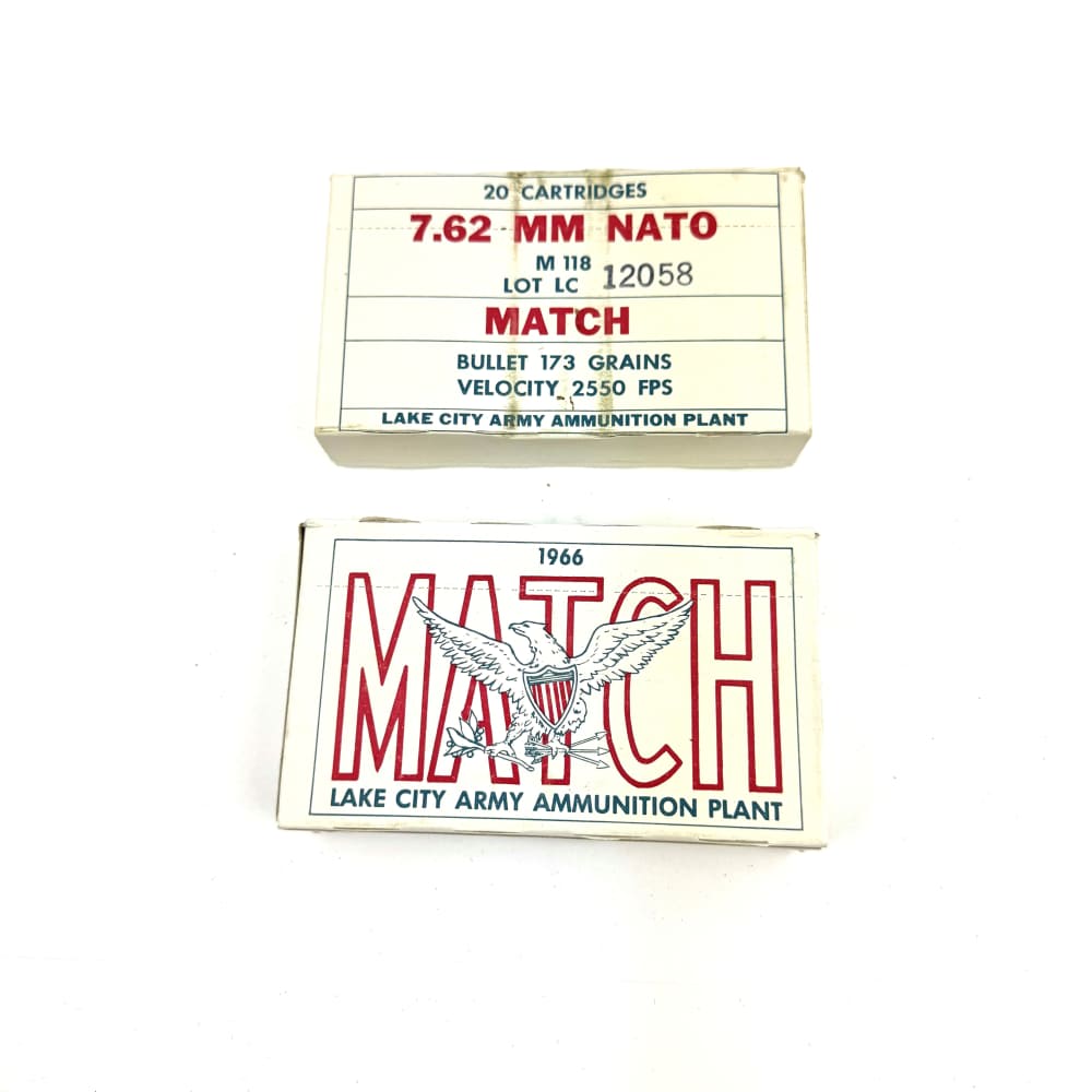 1966 Lake City Ammunition M118 7.62mm NATO Match Ammo - 40 Rounds -img-1