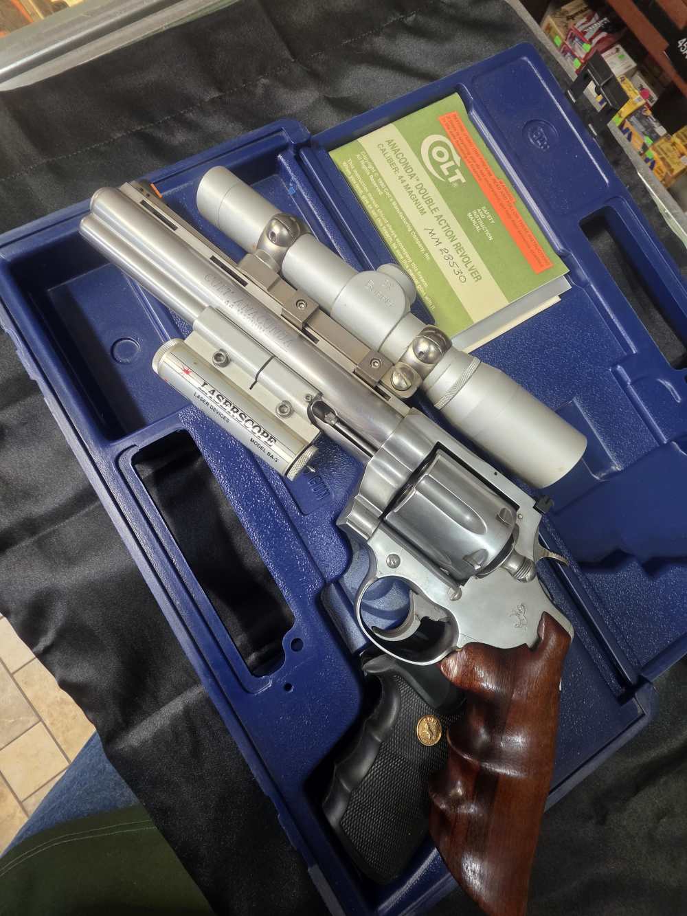 Colt Anaconda 44 Magnum With Pistol Scope Burris 2X and Laser Scope Laser-img-2