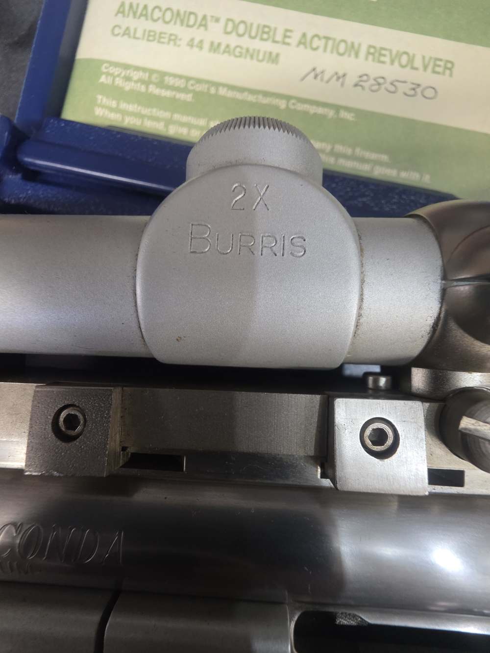 Colt Anaconda 44 Magnum With Pistol Scope Burris 2X and Laser Scope Laser-img-6