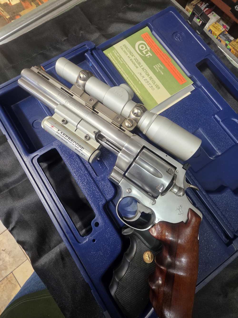 Colt Anaconda 44 Magnum With Pistol Scope Burris 2X and Laser Scope Laser-img-1