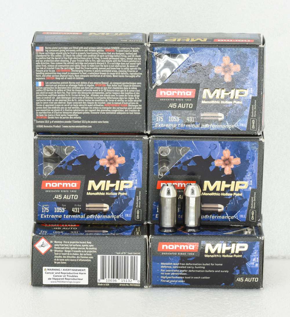 Norma .45 Auto 45 ACP 175grn Monolithic HP 120rds FREE SHIPPING !!-img-4