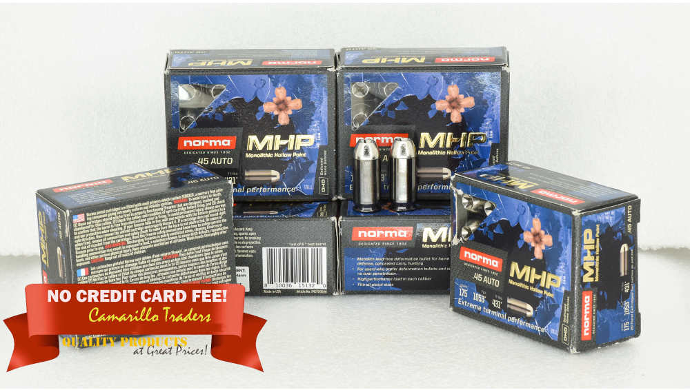 Norma .45 Auto 45 ACP 175grn Monolithic HP 120rds FREE SHIPPING !!-img-0