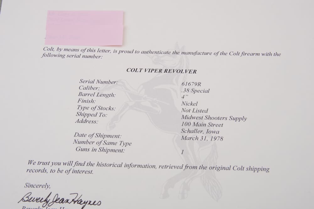 Exceptional & Extremely Rare 1978 Colt Viper 38 Special 4'' Nickel NIB-img-3