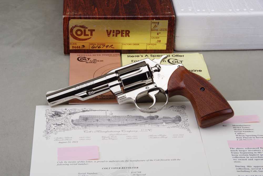 Exceptional & Extremely Rare 1978 Colt Viper 38 Special 4'' Nickel NIB-img-9