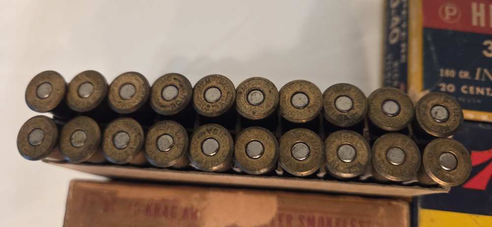 Vintage .30-40 Krag Ammunition Lot – 95 Rounds – 5 Boxes, 4 Makers-img-6